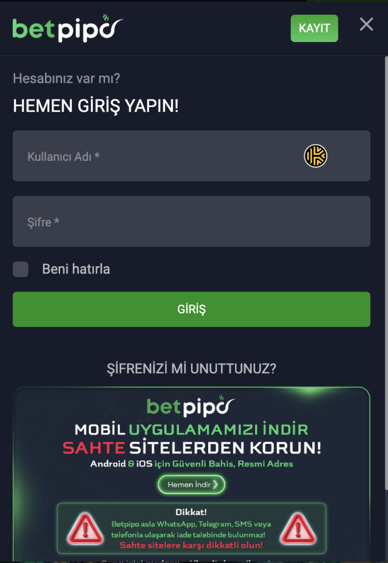 Betpipo Giriş Adımları